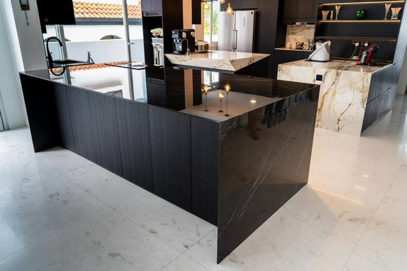Black Artificial Sintered Stone Slabs