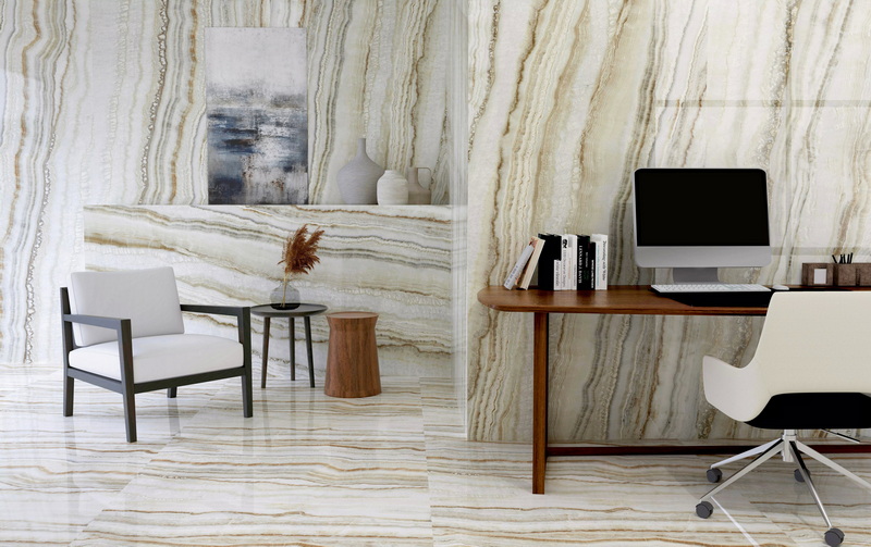 Porcelain Slab tile wall office room