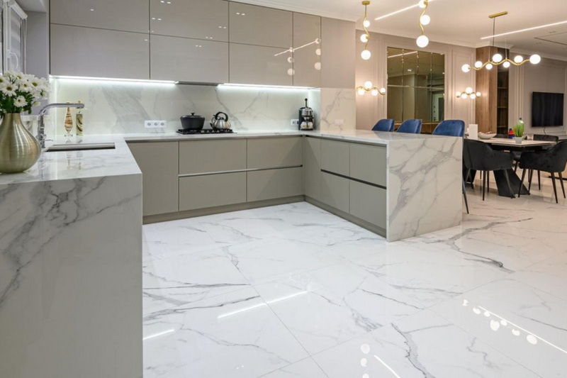 Carrara Marble Kitchen Slab