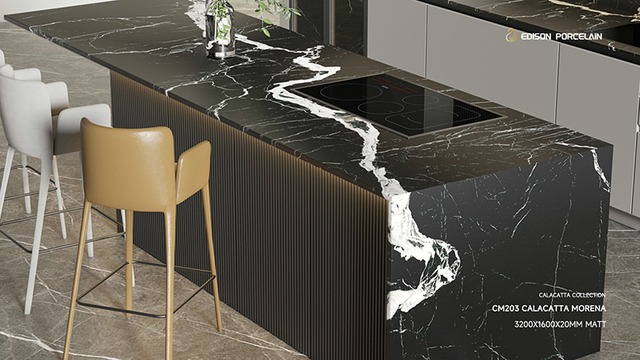 CM203 Calacatta Morena 3200x1600x20mm Island b
