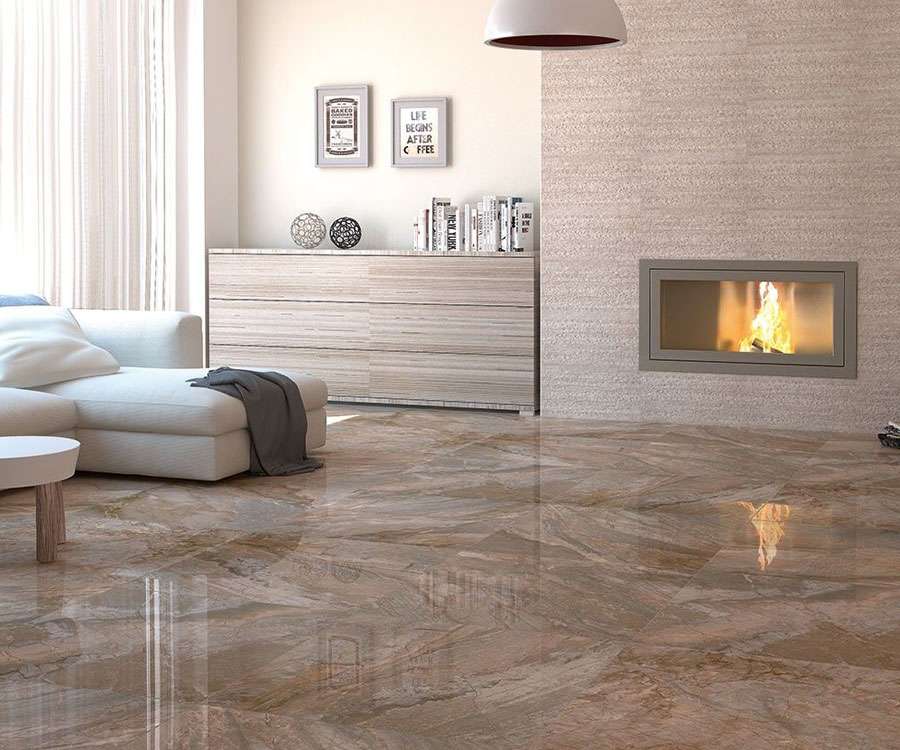 Brown Marble Tile Flooring