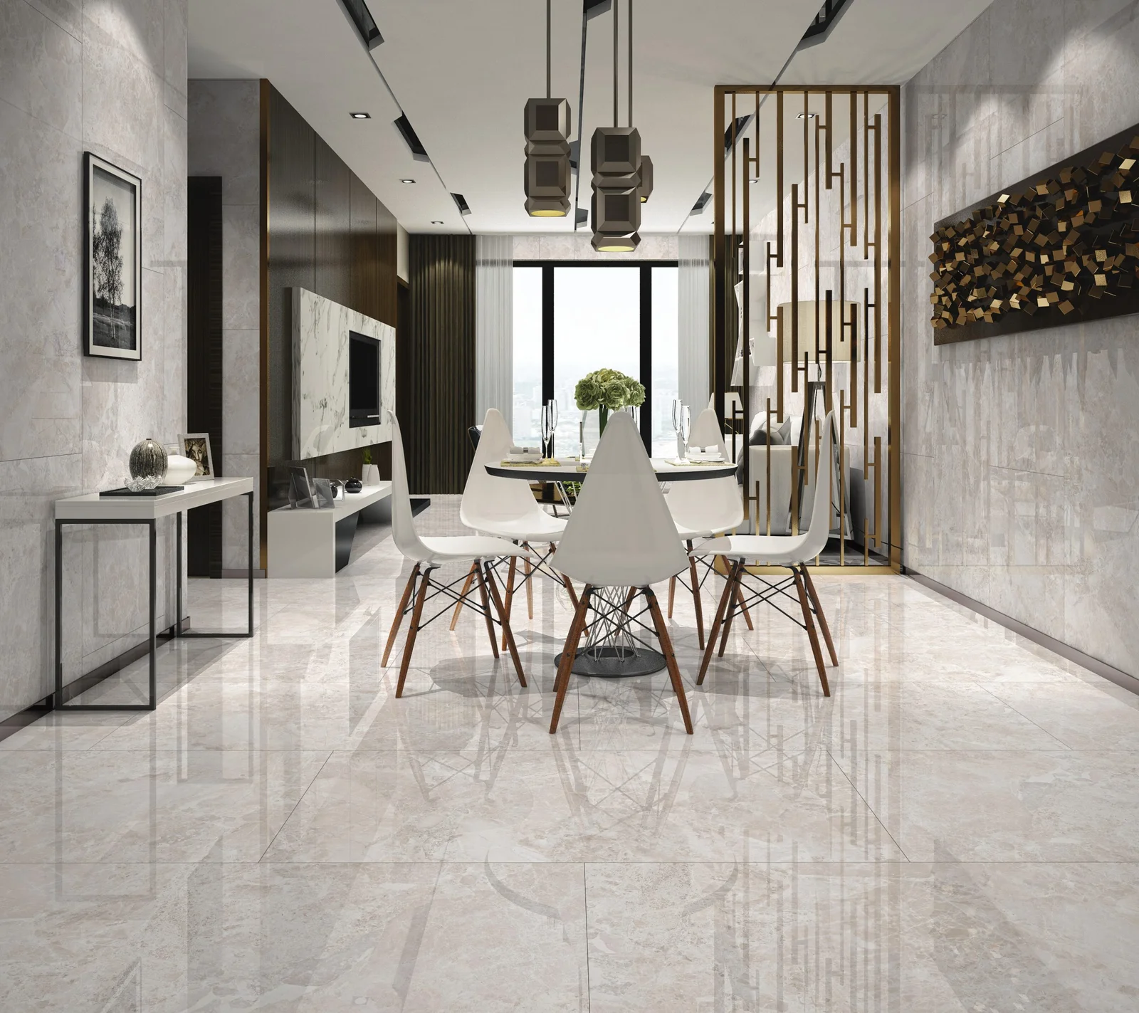 intered Stone Shower Panel