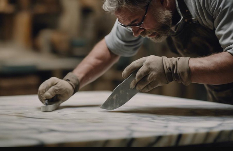 Cut Marble Slab by Hand_3