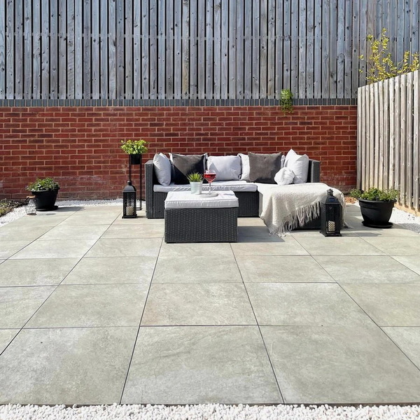 grey porcelain paving slabs