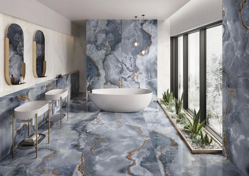 Can Blue Onyx Porcelain Slabs Be Used for Outdoor Spaces?