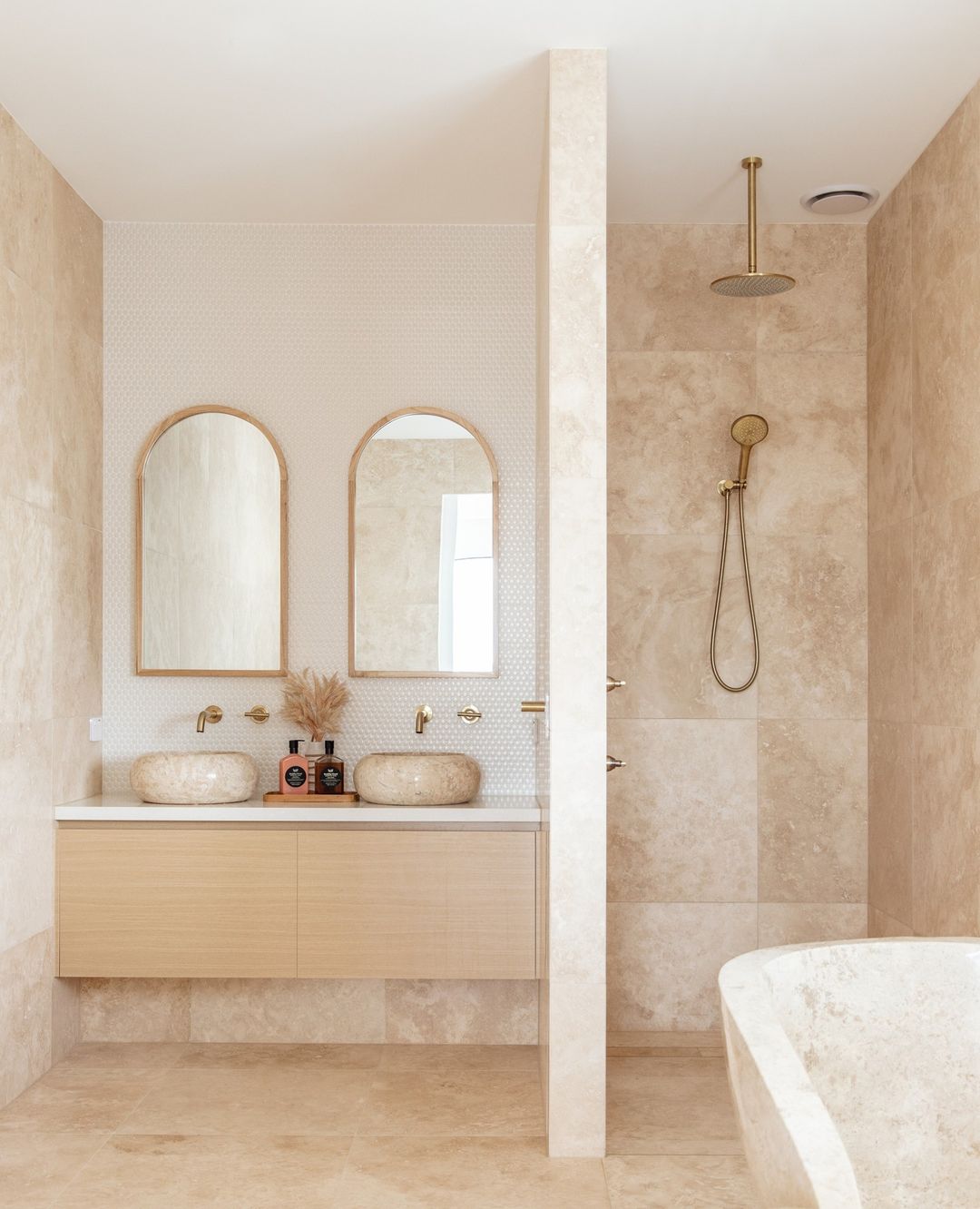 Stone Coloured Bathroom Tiles