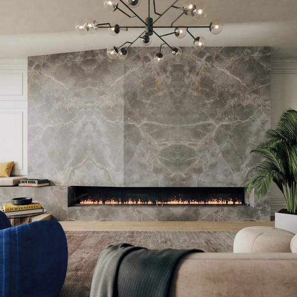 fireplace surround clad in stoneware clamp