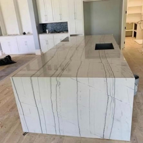 white and grey San Diego Carrara Marble Slabs