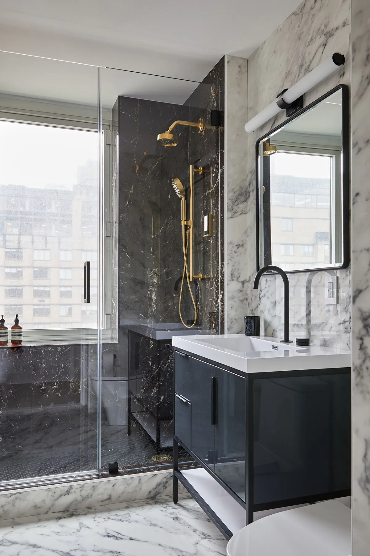 Porcelain Bathroom with a Marble