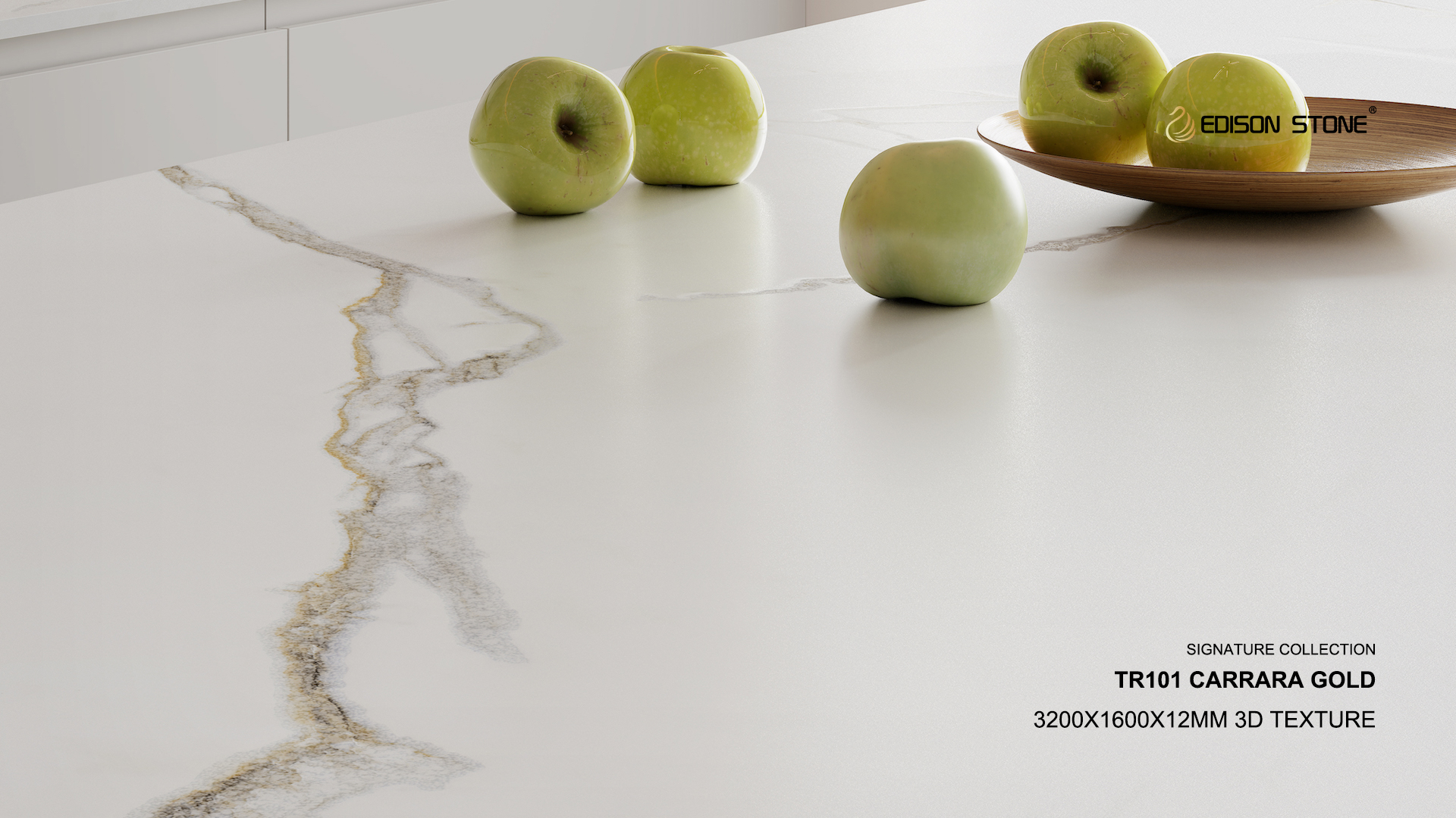 TR101 CARRARA GOLD 12mm 3D TEXTURE