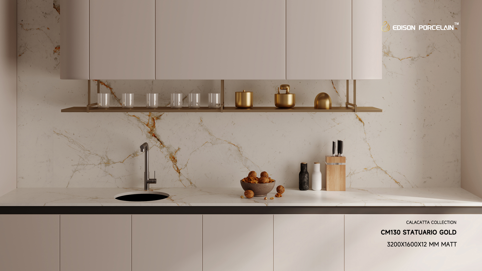 CM130 STATUARIO GOLD---Case