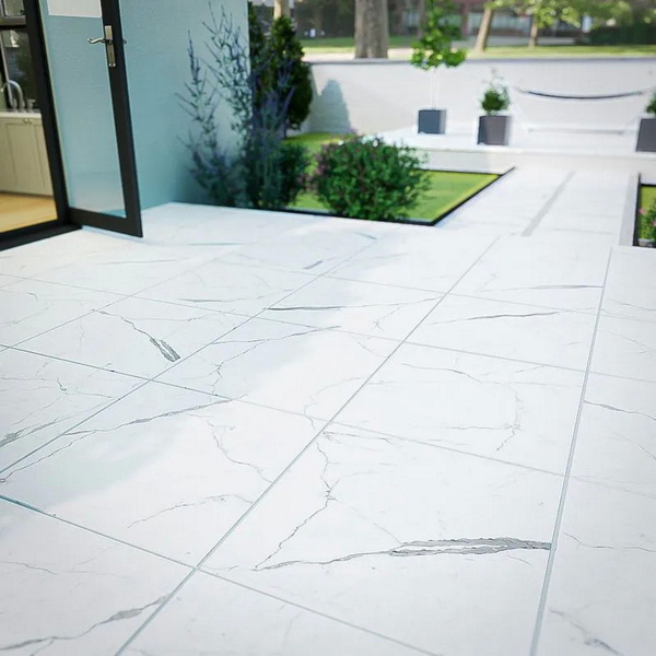 carrara white marble porcelain floor tile