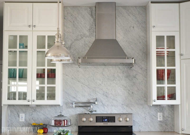 Industrial Kitchen Marble Backsplash Black White