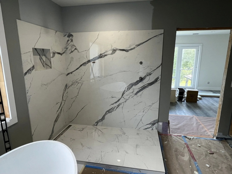 Porcelain Slab Shower Wall