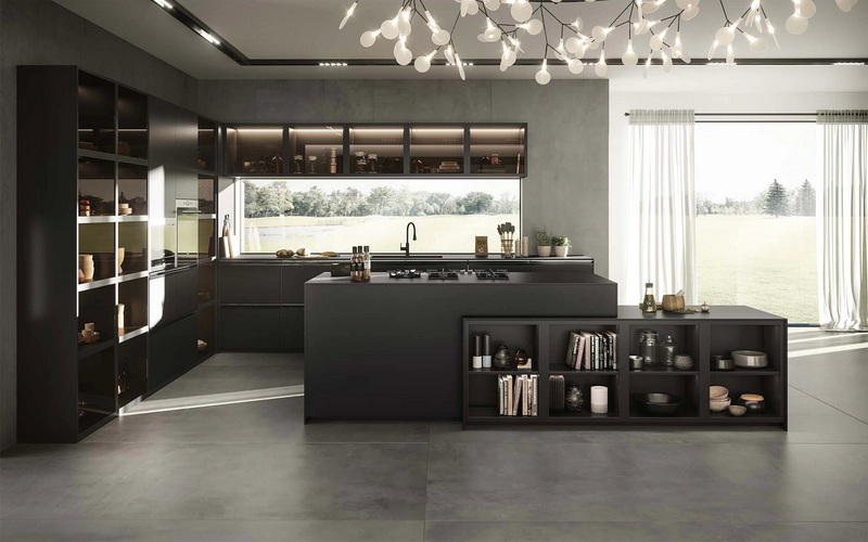 Black Porcelain Slab Flooring