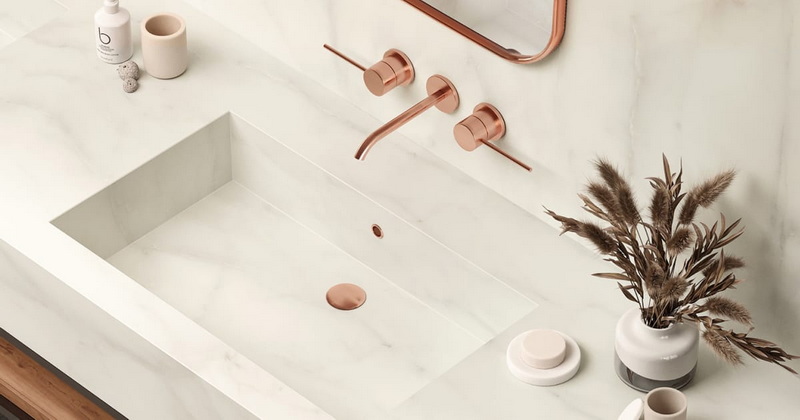 vanity top in porcelain stoneware