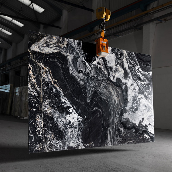 Bianco Picasso Black Marble Slab