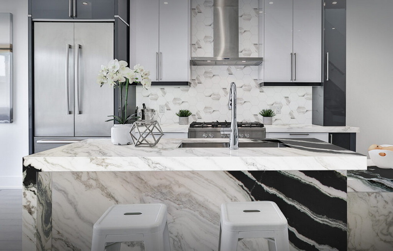 Panda White Hex Tile Kitchen