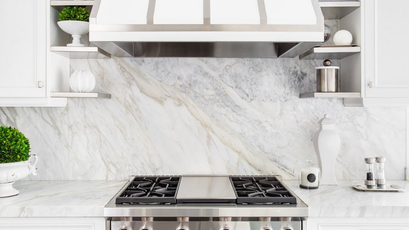 How To Install A 60" Carrara Marble Slab Backsplash Yourself?