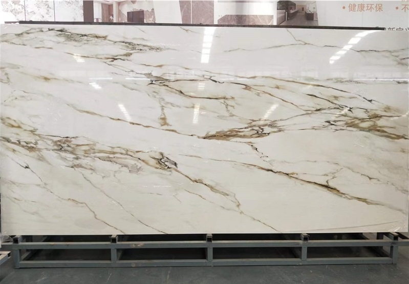 laurent white golden sintered stone slabs