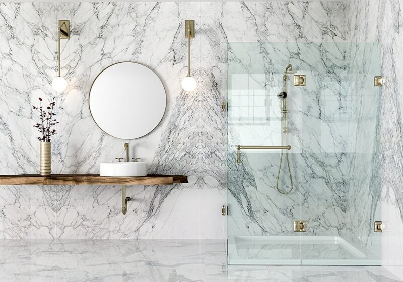Carrara Marble Over Tiles For Shower