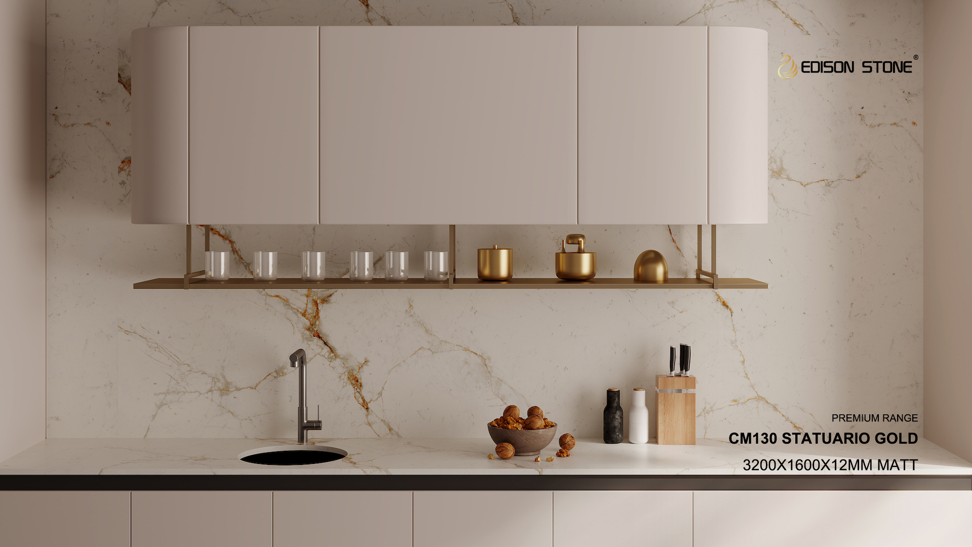 CM130 Statuario Gold-Case