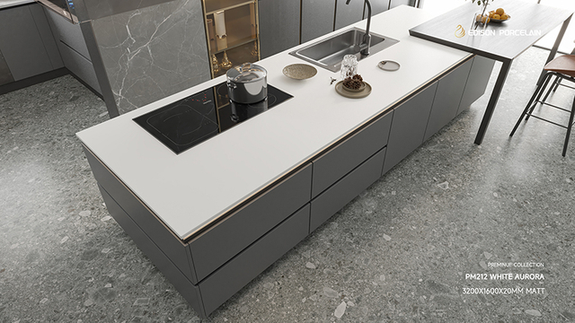 PM212 White Aurora 3200x1600x20mm Island